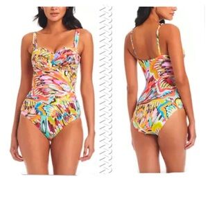 Bleu Rod Beattie Break the Mold Shirred Underwire Mio Swimsuit Size 20W
